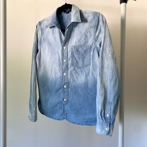 Chaps Ombré Denim Long Sleeve Button Up Shirt